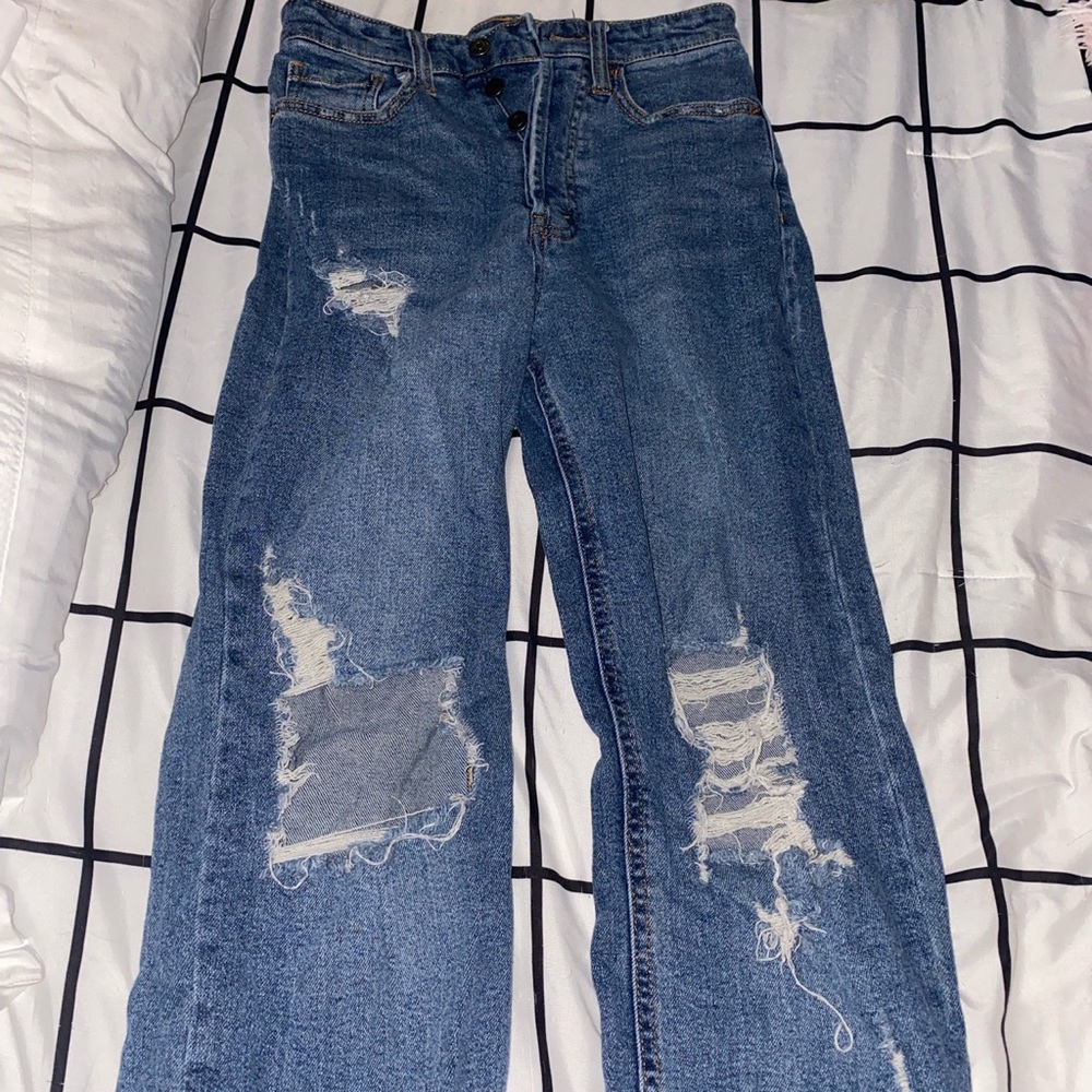 wild fable high rise straight baggy jeans size 00 short